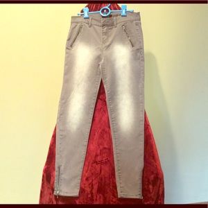 Faded front skinny jeans